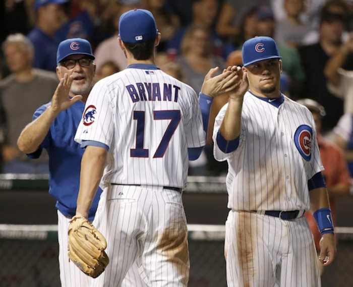 Kris Bryant (l) and Kyle Schwarber (r) have been at the vanguard of the Cubs' resurgence